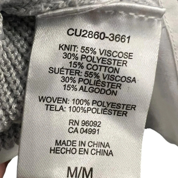 Hilary Radley Size Medium Layered Look Light Gray Sweater Academia Preppy Y2K - Picture 5 of 7